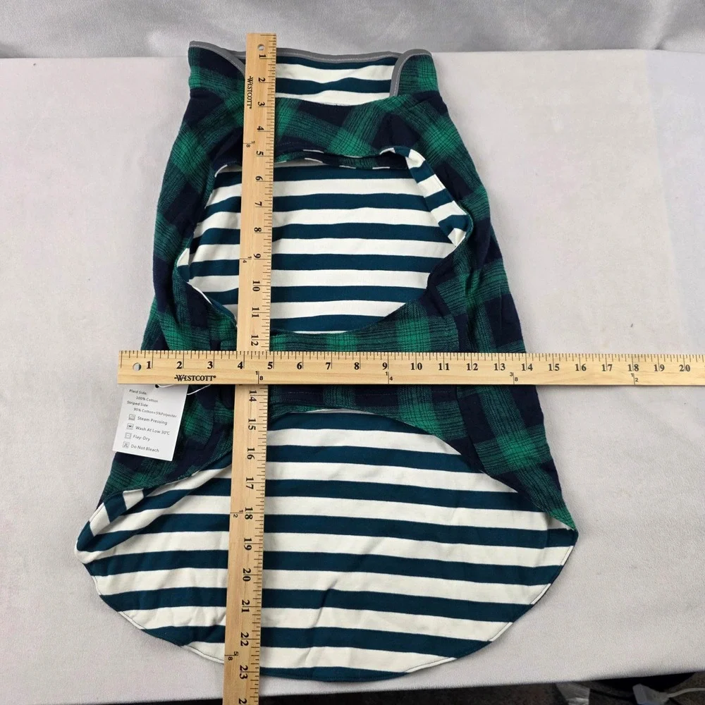 NWT LetyDog reversible Scottish plaid tartan / stripes size XXL P25